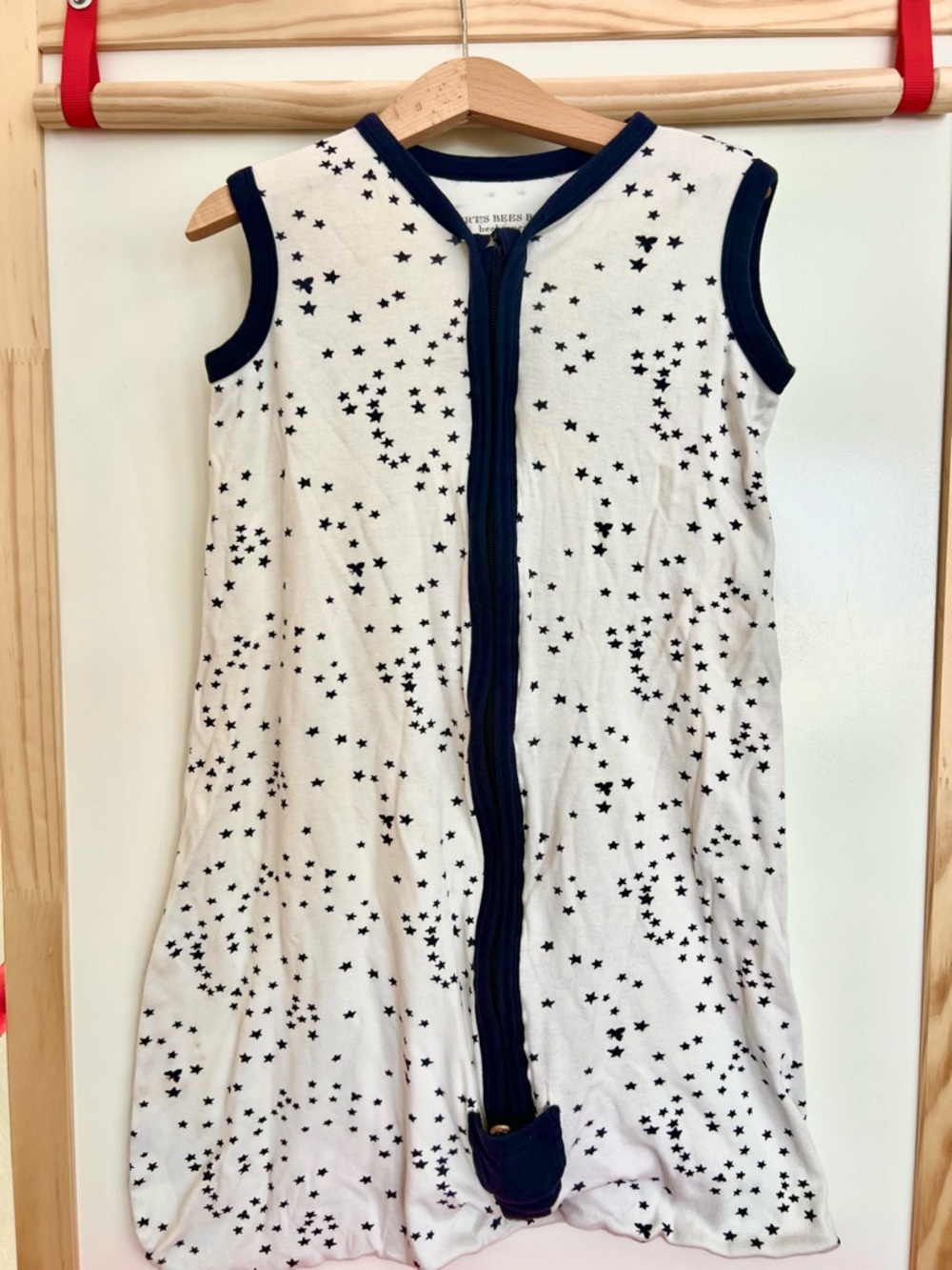 Burt’s Bees Baby Beekeeper Sleep Sack White Navy Stars Medium 6–12 Months